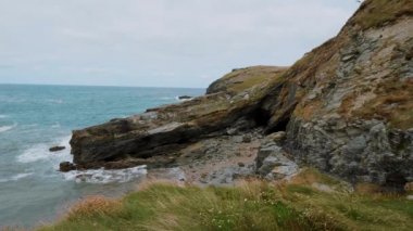 Cornwall İngiltere - kıyı şeridi, inanılmaz landcape üzerinden görünüm
