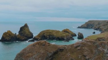 Cornwall İngiltere - kıyı şeridi, inanılmaz landcape üzerinden görünüm