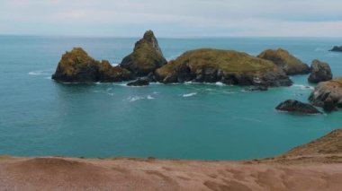 Cornwall İngiltere - kıyı şeridi, inanılmaz landcape üzerinden görünüm