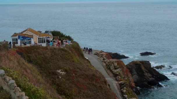 Cornwall England - view over the amazing landcape at the coastline — Stock Video