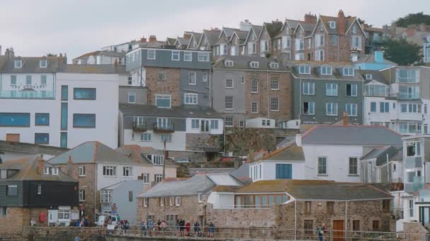 St Ives - a beautiful town at the English coast of Cornwall — Stock Video