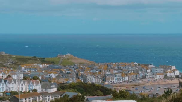 Сент-Айвз - красивый город на английском побережье Корнуолла — стоковое видео