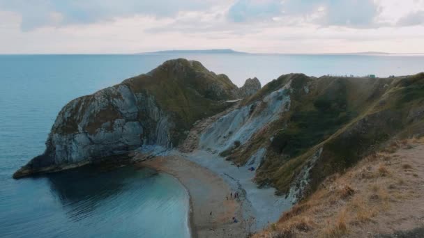 日落时英格兰的白色悬崖 — 图库视频影像