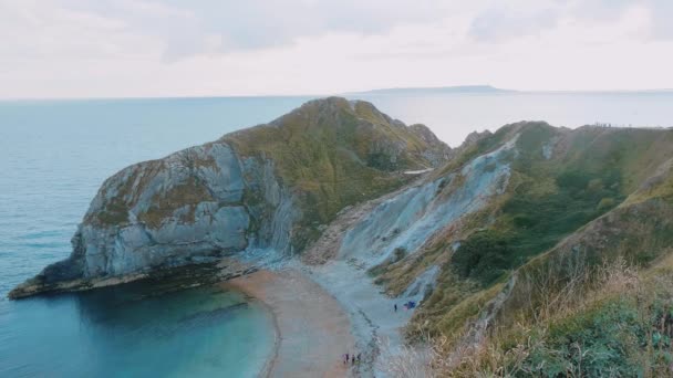 Englands vita klippor i solnedgången — Stockvideo