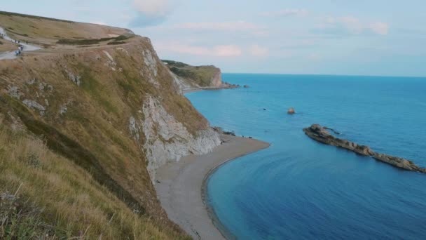 Englands vita klippor i solnedgången — Stockvideo