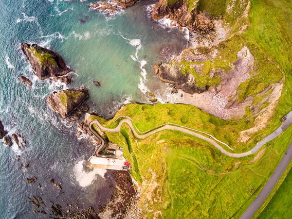 Amazing aerial view over Dunquin Pier Ireland on Dingle Peninsula Slea Head — Stock Photo, Image