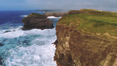 İrlanda harika west coast üzerinde havadan görünümü