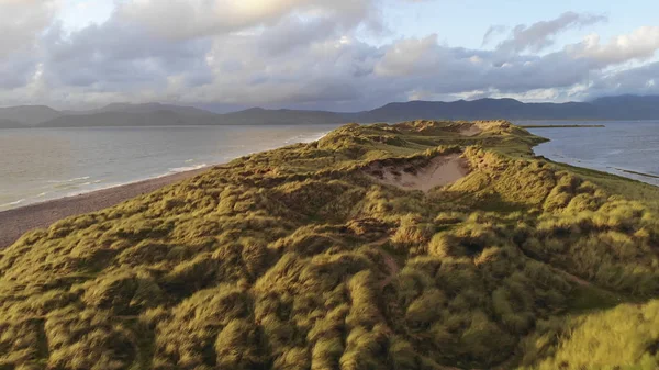 Deep Aerial view over the dunes at the Irish west coast — Stock Photo, Image