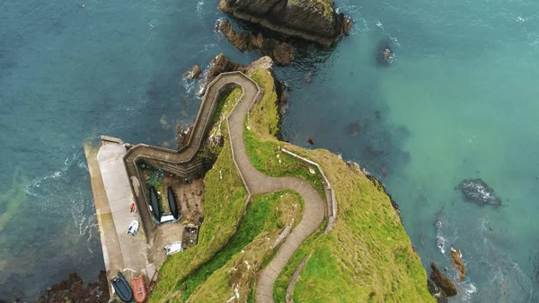 아일랜드에 Dingle 반도에 공중 전망을 Dunquin 부두 — 스톡 사진