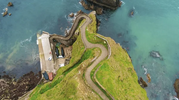 아일랜드의 웨스트 코스트에 Dunquin 부두 놀라운 이상 공중 보기 — 스톡 사진