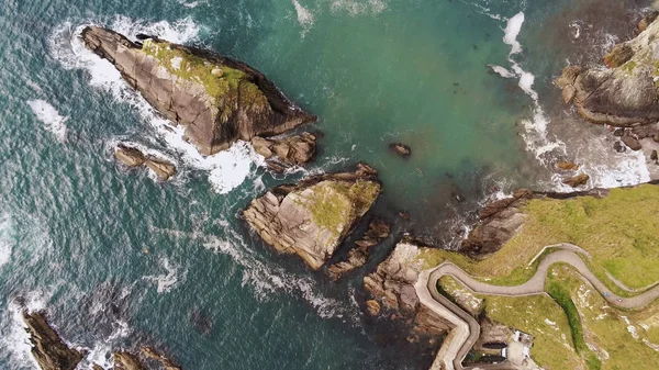 Děsivý pohled přes molo Dunquin shora — Stock fotografie