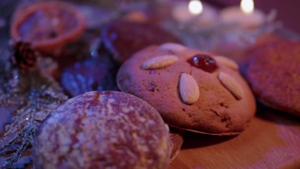 Świąteczne pierniki tradycyjne lebkuchen niemiecki — Wideo stockowe