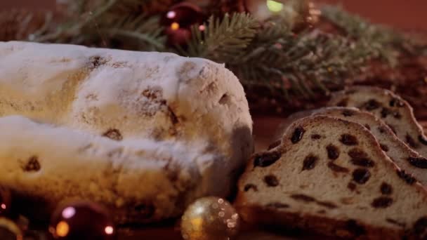 Baked Stollen una especialidad alemana para Navidad — Vídeo de stock