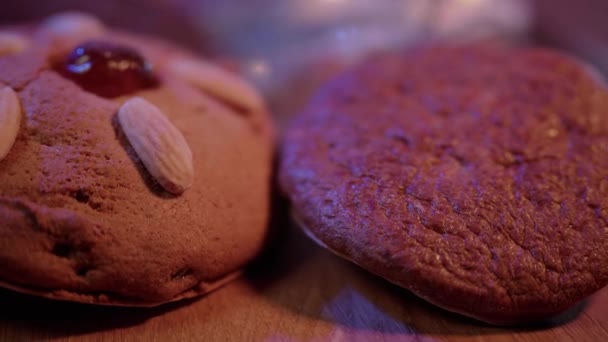 Weihnachten Lebkuchen traditionelle deutsche Lebkuchen — Stockvideo