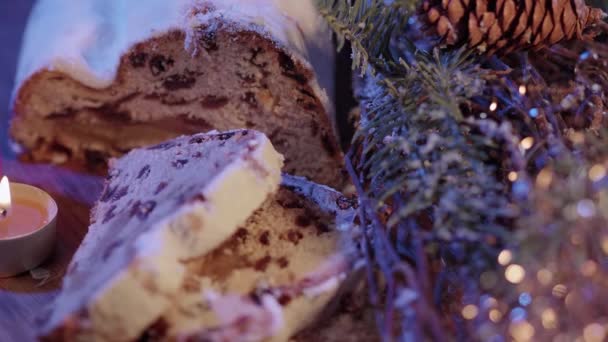 Vers van de kerst-bakkerij - de traditionele Stol — Stockvideo