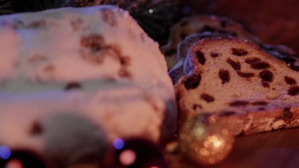 Baked Stollen una especialidad alemana para Navidad — Vídeo de stock