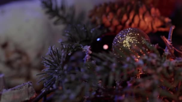 Fondo de Navidad tiro hermosa decoración — Vídeo de stock
