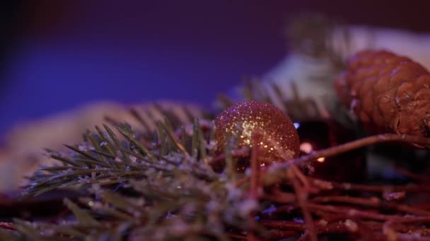 Karácsonyi háttér lövés szép dekoráció — Stock videók