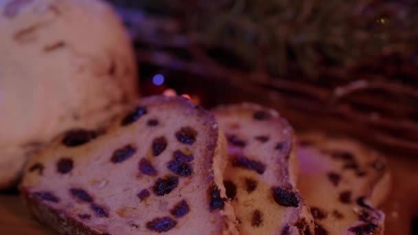 Christmas stollen den berömda julkaka för semester — Stockvideo