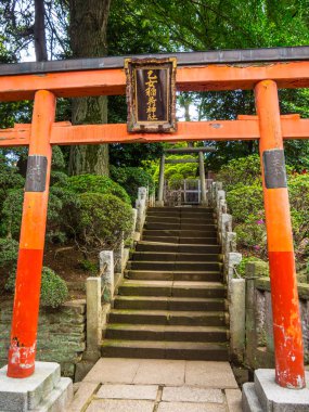 Nezu tapınak - Tokyo Bunkyo ünlü Shinto tapınağı için giriş kapısı