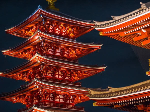 Most famous temple in Tokyo - Senso-Ji temple at night — Stock Photo, Image