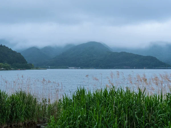 일본-유명한 Fujiyama 후지산에서 가와구치 코 호수 — 스톡 사진