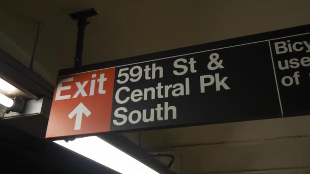 Subway exit at Central Park New York — Stock Video