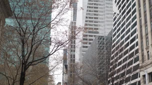 Moderní mrakodrapy v Manhattanu — Stock video