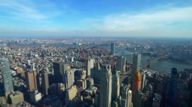 Şaşırtıcı havadan görünümü üzerinde Manhattan New York