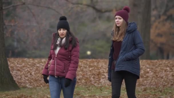 Dvě dívky si přírody a ticha na Central Park v New Yorku