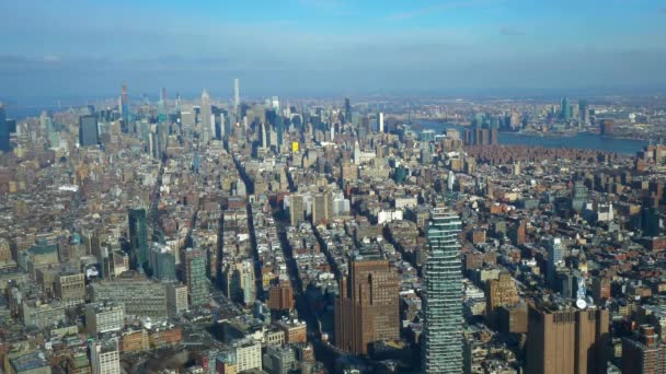 Increíble vista aérea sobre Manhattan Nueva York — Vídeos de Stock