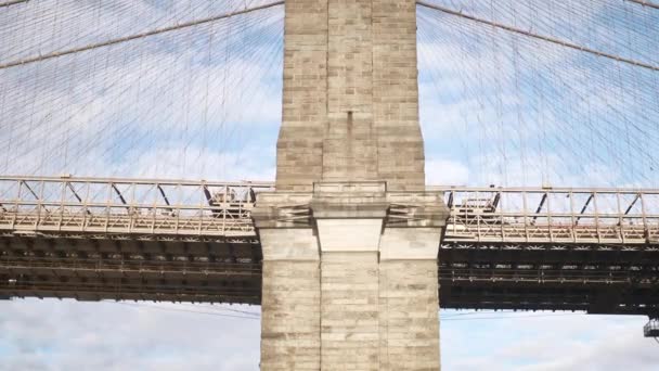 Famous Brooklyn Bridge in New York City — Stock Video
