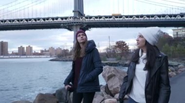 Harika yürüyüş gezi için mükemmel New York'taki Manhattan Köprüsü
