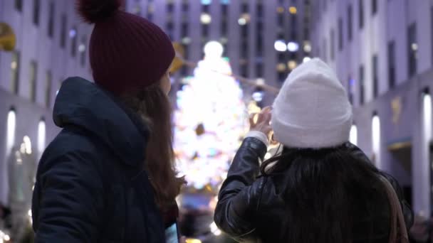 Karácsony-New Yorkban a legjobb alkalom, hogy látogassa meg a város — Stock videók