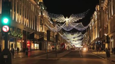 Şaşırtıcı Noel dekorasyonu Londra Regent street - Londra - İngiltere - 15 Aralık 2018