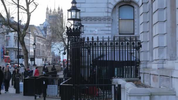 Downing Street Londynie Rząd Dzielnicy Londyn Anglia Grudnia 2018 — Wideo stockowe