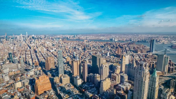 Increíble vista aérea sobre Manhattan Nueva York — Foto de Stock