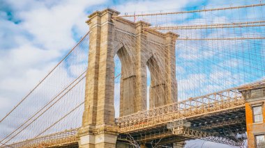 new York'ta ünlü brooklyn Köprüsü