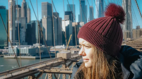 Vue imprenable sur les toits depuis Brooklyn Bridge New York — Photo