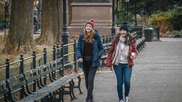 Procházka přes Central Park v New Yorku — Stock fotografie