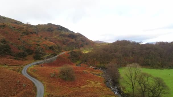 Lake District National Park in Engeland van bovenaf — Stockvideo