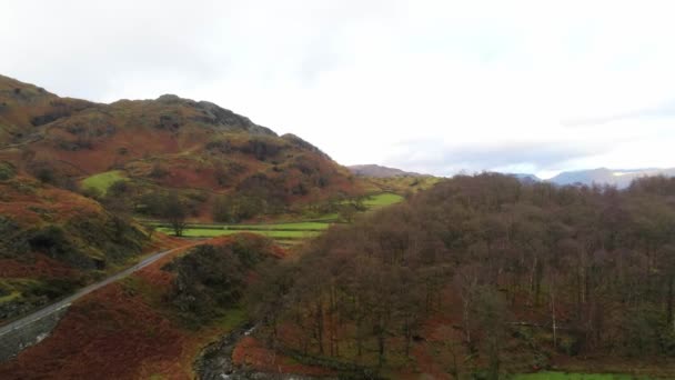 Magnifique Séquence Vol Parc National Lake District Photographie Voyage — Video