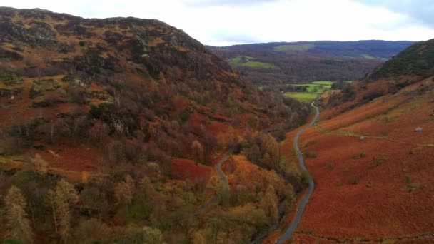 Lake District National Park Inglaterra drone aéreo vista — Vídeo de Stock