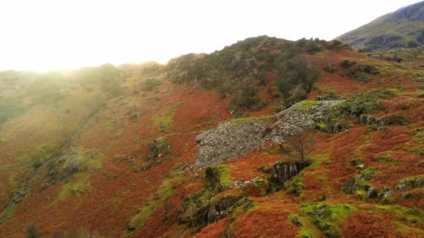 Parque Nacional Lake District en Inglaterra desde arriba — Vídeos de Stock