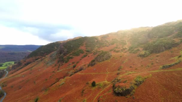 Lake District National Park in Engeland van bovenaf — Stockvideo