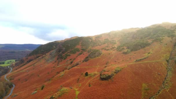 Wonderful Lake District National Park flight footage — Stock Video