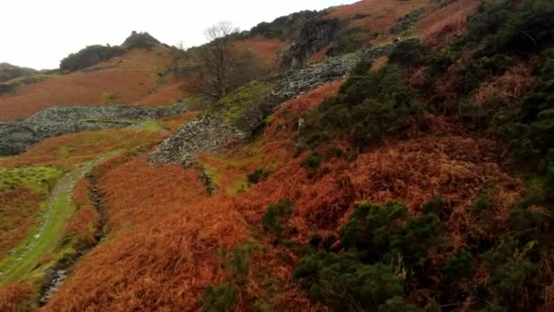 Parque Nacional Lake District en Inglaterra desde arriba — Vídeo de stock