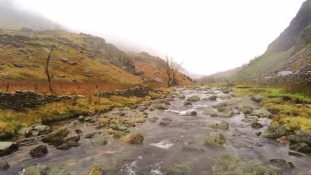 Snowdonia National Park Wales pemandangan drone udara — Stok Video