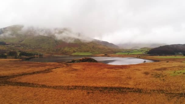 Parque Nacional de Snowdonia País de Gales vista drone aéreo — Vídeo de Stock