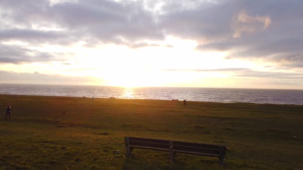 美丽的绿色在爱尔兰海的海岸 — 图库视频影像